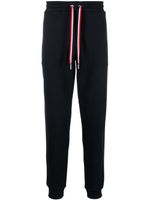 Moncler pantalon de jogging Tricolour Accent en coton - Bleu