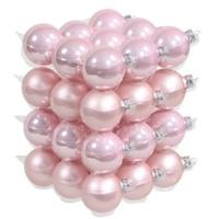 Kerstballen - 36x st - roze - D6 cm - glas - kerstversiering