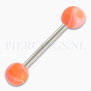 Tongpiercing acyl marmer oranje