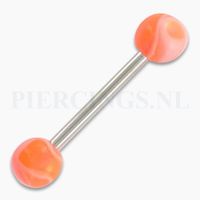 Tongpiercing acyl marmer oranje - thumbnail