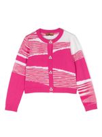 Missoni Kids cardigan en maille intarsia à design bicolore - Rose