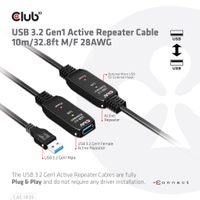 CLUB3D CAC-1405 USB-kabel 10 m USB 3.2 Gen 2 (3.1 Gen 2) USB A Zwart - thumbnail