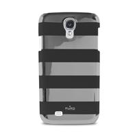 Samsung Galaxy S4 i9500, i9505 Puro Stripe Case - Grijs / Zwart