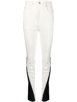 Mugler Spiral panelled skinny jeans - Blanc