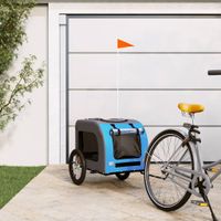 Hondenfietstrailer oxford stof en ijzer blauw en grijs