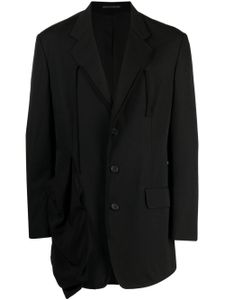 Yohji Yamamoto blazer en laine à revers crantés - Noir