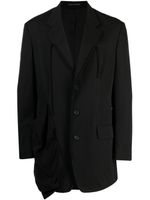 Yohji Yamamoto blazer en laine à revers crantés - Noir - thumbnail