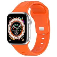 By Qubix - Square siliconen band - Oranje - Compatible met Apple Watch 38mm / 40mm / 41mm / 42mm - Compatible Apple watch bandjes