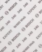 Bosch 2 x EXPERT W480 Web 1/4 handschuurblad (voor hardhout, kleur op hout, Ø 115 x 140 mm, korrel 240, professionele accessoires handschuren)