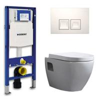 Geberit UP 100 Toiletset - Inbouw WC Hangtoilet Wandcloset - Daley Delta 50 Wit