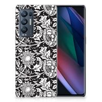 OPPO Find X3 Neo TPU Case Black Flowers - thumbnail