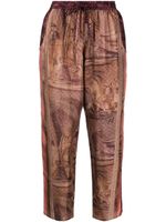 Pierre-Louis Mascia pantalon court Aloe à imprimé graphique - Marron