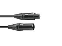 PSSO DMX cable XLR 3pin 1m bk Neutrik black connectors - thumbnail