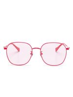 Gucci Eyewear lunettes de soleil rondes à plaque logo - Rose