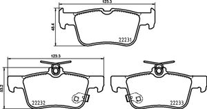 Remblokkenset, schijfrem BREMBO, u.a. fÃ¼r Ford