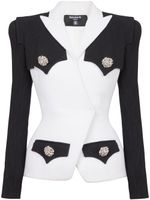 Balmain blazer 4-Button en crêpe bicolore - Noir - thumbnail