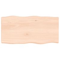 Tafelblad natuurlijke rand 80x40x6 cm massief eikenhout