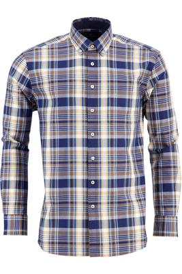 Fynch-Hatton Casual Fit Overhemd blauw, Ruit
