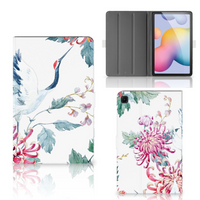 Samsung Galaxy Tab S6 Lite | S6 Lite (2022) Flip Case Bird Flowers - thumbnail