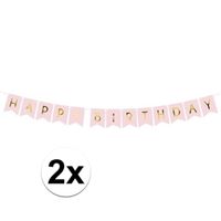 2x Happy Birthday feest slinger 175 cm   - - thumbnail