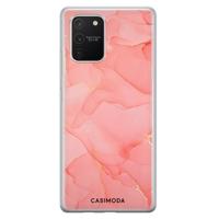 Samsung Galaxy S10 Lite siliconen hoesje - Marmer roze