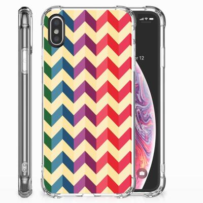 Apple iPhone X | Xs Doorzichtige Silicone Hoesje Zigzag Multi Color