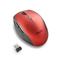 NGS Bee Red- Draadloze Muis, Ergonomische muis met Stille Toetsen, met 5 knoppen en Scrollwiel, 2,4 GHz Draadloze verbinding, Speciaal ontworpen voor rechtshandigen, Instelbare DPI, rood