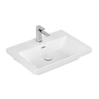 Wastafel Villeroy & Boch Subway 3.0 Met CeramicPlus 1 Kraangat Met Overloop 65x47x16.5 cm Stone White