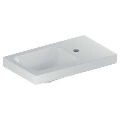 Geberit iCon fontein 53x31 cm, met kraangat en aflegvlak rechts, zonder overloop, wit Geberit iCon fontein 53x31 cm, met kraangat en aflegvlak rechts, zonder overloop, wit
