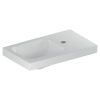 Geberit iCon fontein 53x31 cm, met kraangat en aflegvlak rechts, zonder overloop, wit