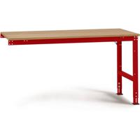 Manuflex AU6115.3003 Werk aanschuiftafel universele standaard met multiplex plaat, bxdxh = 2000 x 800 x 760-870 mm Robijn-rood