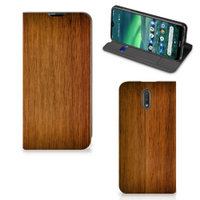 Nokia 2.3 Book Wallet Case Donker Hout - thumbnail