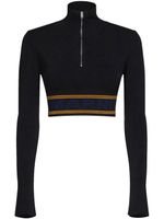 Marni pull crop à bande logo - Noir