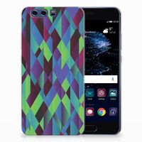 Huawei P10 Plus TPU Hoesje Abstract Green Blue - thumbnail