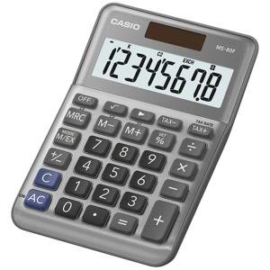 Casio MS-80F Bureaurekenmachine Grijs Aantal displayposities: 8 werkt op batterijen, werkt op zonne-energie (l x b x h) 148.5 x 101 x 148.5 mm