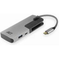 ACT USB-C Hub, met 3x USB-A, Kaartlezer, USB-C PD Pass-Through 60W - thumbnail