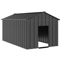 vidaXL Hondenhok met dak 114x202x101 cm gegalvaniseerd staal, hondenkennel, hondenverblijf, huisdierenhok, hondenbench, dierenverblijf