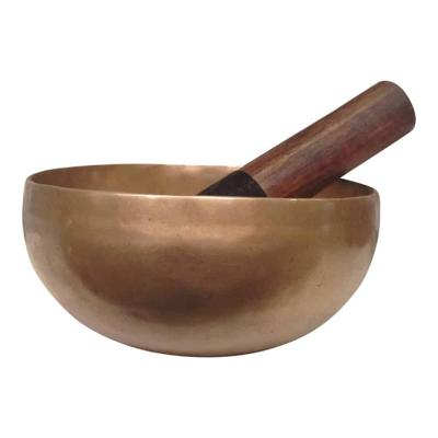 Jambhati Handgeklopte Klankschaal 550 gr. met Hout/Leer Stick, Dakini Jambhati Handgeklopte Klankschaal 550 gr. met Hout/Leer Stick, Dakini