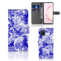 Telefoonhoesje met Naam Samsung Note 10 Lite Angel Skull Blauw - thumbnail