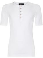 Dolce & Gabbana t-shirt à col tunisien - Blanc