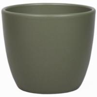 Floran Plantenpot - dennen groen - mat - keramiek - 13 x 12 cm   - - thumbnail