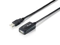 Equip Actief USB 2.0 type A verlengkabel stekker naar bus 5,00 m, zwart