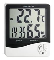 TFA Dostmann Digitale thermo-hygrometer, controle van binnentemperatuur en luchtvochtigheid, voor een gezond woonklimaat, tijd