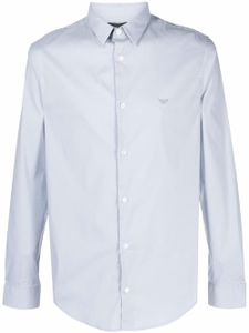 Emporio Armani chemise à logo brodé - Bleu