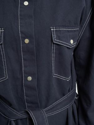 Missguided / jurk Petite Oversized Denim Shirt in blauw Missguided / jurk Petite Oversized Denim Shirt in blauw