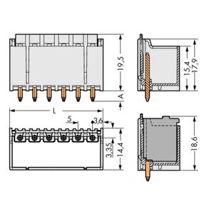 WAGO 2092-1410-100 Male behuizing (board) 2092 Totaal aantal polen: 10 Rastermaat: 5 mm Inhoud: 100 stuk(s)