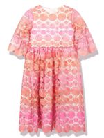 MARLO robe évasée en maille ajourée - Rose