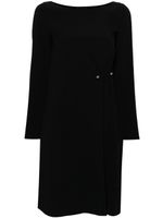 Emporio Armani robe mi-longue froncée - Noir