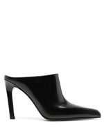 Paris Texas mules en cuir 100 mm - Noir