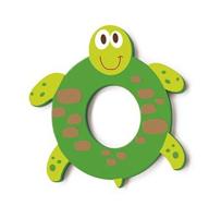 Scratch letter O schildpad groen 5.5 cm